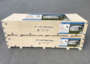 KJ Vente en gros 23FT X 46FT <span class=keywords><strong>Garage</strong></span> en métal Style populaire <span class=keywords><strong>Toit</strong></span> <span class=keywords><strong>plat</strong></span> Abri extérieur en métal Garages et remises de jardin - Product Image 6