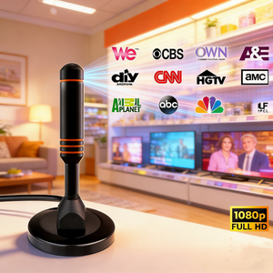 <span class=keywords><strong>Antenne</strong></span> intérieure longue portée de plus de 400 milles avec amplificateur de signal et Smart Pass - Compatible avec toutes les téléviseurs 4K 1080p - <span class=keywords><strong>Installation</strong></span> facile - Product Image 1