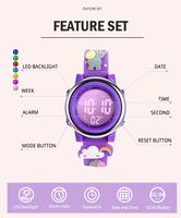 Jam Tangan Digital Anak Kartun untuk Anak Laki-laki Perempuan Tahan Air LED Hadiah Natal Ulang Tahun Set Jam Tangan Anak