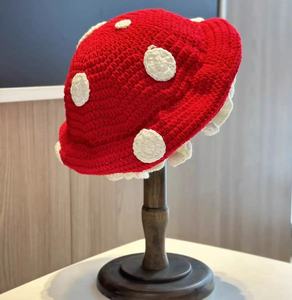 Béret en coton fait main, motif champignon, polyvalent pour l'extérieur, style pêcheur, citrouille, démon, pour l'hiver, nouvelle mode, Halloween, pour le commerce transfrontalier - Product Image 5