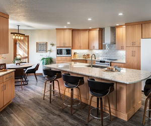 Cuisine moderne modulaire en bois avec tiroirs coulissants pour salle à manger, villa, centre commercial - Taille et couleur personnalisables - Product Image 6