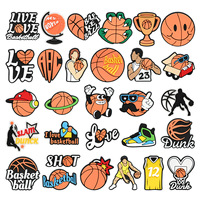 Breloques personnalisées en PVC pour chaussures de basketball avec slogan Slam Dunk, épingles d'athlètes sportifs pour décorations de sabots de fans d'équipe