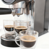 Machine à expresso, cafetière, mousseur automatique avec contrôle de la température, détection du niveau d'eau, libération de la pression du groupe tête