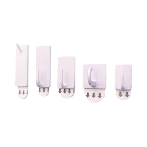 Plastic <strong>Wall</strong> Hooks Self Adhesive <strong>Key</strong> Hooks Removable Bulk or Blister Card Packing - Product Image 3