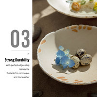 Assiettes à soupe en céramique de forme irrégulière unique pour la restauration hôtelière Assiette à pâtes en porcelaine durable et créative écologique