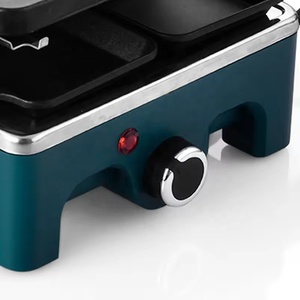 Grill électrique <span class=keywords><strong>à</strong></span> <span class=keywords><strong>raclette</strong></span> 8 mini-plaques avec plaque en pierre de granit naturel et gril antiadhésif côtelé, machine <span class=keywords><strong>à</strong></span> fondue de fromage et barbecue d'intérieur - Product Image 6