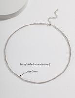 Bijoux fantaisie, collier ras de cou en argent sterling 925 pour femmes, tendance, perles d'abacus, plaqué or 3 mm