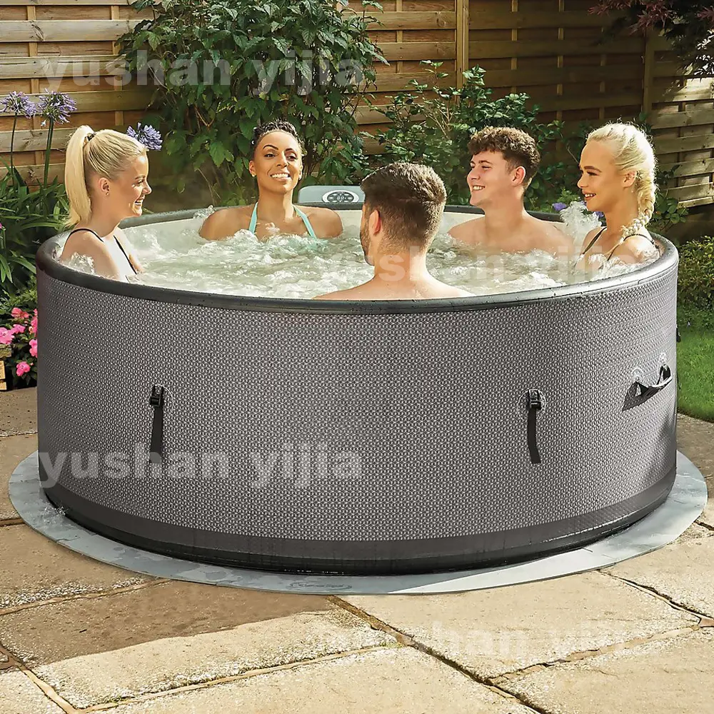 Schlussverkauf aufblasbares Spa-Becken runde Form Garten-Spa-Badewanne mit Abdeckung 4-6 Personen Schwimmen Spa-Becken