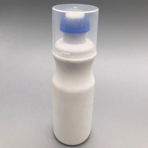 PP <b>Plastic</b> Black Cylinder Cosmetic <b>Bottle</b> with Cap and Brush Screen Printed for Makeup - Product Image 3