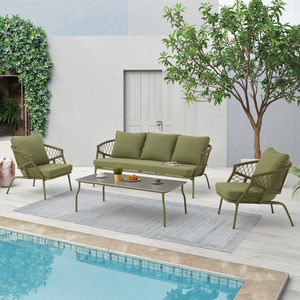 Juego de Sofás de Jardín Contemporáneo 2026 con Tejido de Cuerda, Estructura de Aluminio Resistente para Uso en Patio - Product Image 1