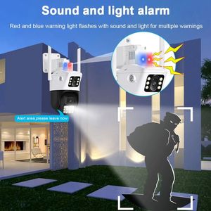 6MP màu tầm nhìn ban đêm icsee CCTV <span class=keywords><strong>Camera</strong></span> IP PTZ dome ống kính kép Wifi máy ảnh với còi báo động âm thanh - Product Image 4