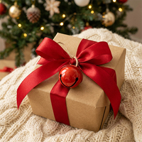 Cloches de Noël en promotion pour décorations de sapins et de cadeaux, cloches de Noël en métal électroplaqué or et rouge, personnalisables