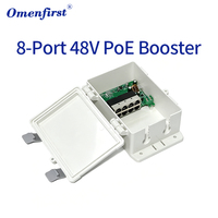 Switch PoE Outdoor 8 Port 10/100Mbps Tahan Air IP53 dengan Input DC 12V 24V, Booster PoE Switch untuk Sistem Tenaga Surya Grosir
