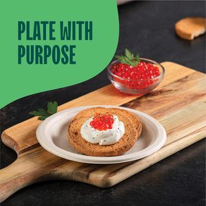 Best Quality 7-Inch Bagasse Heavy Duty <b>Disposable</b> <b>Plates</b> Microwave Safe Compostable Eco-Friendly 1000 Count Party Tableware - Product Image 3
