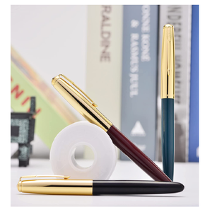 Caneta Tinteiro Luxuosa Eacajess <span class=keywords><strong>Hero</strong></span> com Tinta Preta, Capô de Aço Inoxidável Banho de Ouro, Caneta Gel de 0.7mm para Promoção Empresarial - Product Image 3