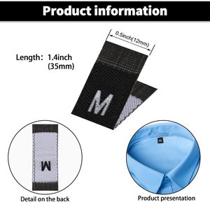 Tùy Chỉnh Dệt Bông Kích Thước Nhãn Cho Quần Áo XS Để F Với Số Nối Tiếp In Ấn Mềm End-Fold Vải Cho May Mặc Kích Thước Nhãn - Product Image 4
