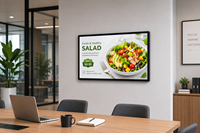 Pantalla Táctil Digital de 24 Pulgadas para Montaje en Pared, Señalización Digital Comercial, Pantalla LCD Publicitaria con Panel IPS para Comercios, Hoteles, Oficinas y Tiendas