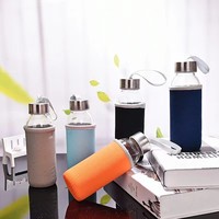 Bouteilles d'eau en verre portables, réutilisables, écologiques, personnalisées, transparentes, anti-fuite, pour le sport, minimalistes, 280 ml, 360 ml, 420 ml, 550 ml