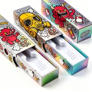 Factory Custom Laser Silver Paper Cardboard Childproof Disposable Cartridge CR Packaging 2ml Gram Child Resistant Packaging <b>Box</b> - Product Image 6