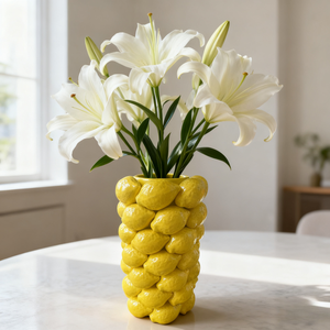 Jarrón de Cerámica Amarillo Limón Moderno 2025 para Decoración de Interiores, Jarrón de <span class=keywords><strong>Flores</strong></span> <span class=keywords><strong>con</strong></span> Diseño de Limón 3D en Forma de Fruta - Product Image 6