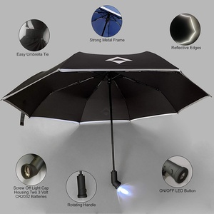 Inverted <b>Umbrella</b> Reflective Stripe Lightweight Folding <b>Umbrella</b> Folding Reverse LED <b>Umbrella</b> - Product Image 1