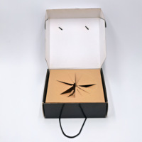 Boîte d'expédition personnalisée en carton ondulé avec insert en carton, logo E B Flute, et poignée en corde