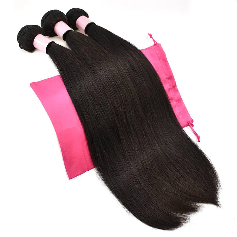 Cabelo humano liso sem processado malásia, todos os comprimentos disponíveis, dropshipping, cutícula alinhada, cabelo