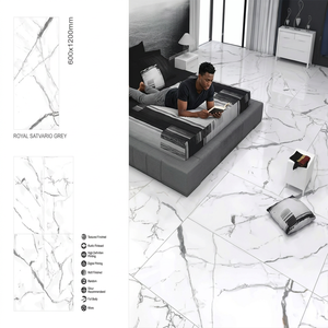 Raynold Gris Design 600x1200mm Polished Glazed Porcelain Tiles 24x48 Glossy Vitrified Ceramic Floor Outdoor Hall Bathroom 20mm - Product Image 4