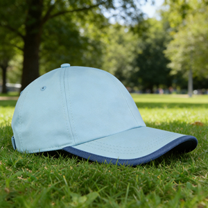 6-<b>Panel</b> <b>Light</b> Blue Baseball Cap Lightweight Breathable Sun Hat with Curved Brim Adjustable Snapback for Outdoor Sports - Product Image 6