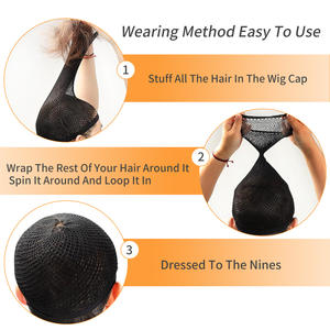 Venta al por mayor de accesorios para el cabello, redes para pelucas, peluca, Red para el cabello de alta elasticidad, gorra <span class=keywords><strong>invisible</strong></span> para peluca, ambos extremos, gorra de malla conectada - Product Image 3