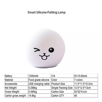 Vente en gros OEM Lampe de nuit tactile en silicone colorée rechargeable avec piles AAA, abat-jour rond, lampe boule en silicone pour enfants