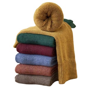 Women's Autumn Winter Thick Terry Thermal Socks Solid Color Polyester Fleece Lined Warm Long Socks <strong>Maternity</strong> Socks - Product Image 5