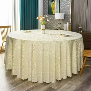 Mantel Redondo <span class=keywords><strong>de</strong></span> Lujo 100% Poliéster Damasco, Tamaño Personalizado para Bodas, Banquetes, <span class=keywords><strong>Fiestas</strong></span>, Restaurantes, Hoteles, Iglesias, Eventos - Product Image 4