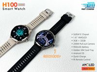 Jam Tangan Pintar HD Layar Bulat Terbaru H100 5G dengan Kartu SIM dan Kamera HD, GPS, RAM 3+32GB untuk Pria