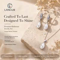 Collier et boucles d'oreilles en acier inoxydable avec zircon en forme de goutte d'eau, bijoux pierres de naissance des douze mois, boucles d'oreilles et collier pierres de naissance