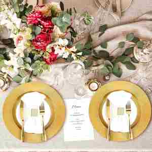 Assiettes de présentation élégantes noires en plastique de 13 pouces, jetables, pour événements, mariages, fêtes, décoration de table nuptiale, lot de 50 - Product Image 5