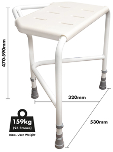 Adjustable Height Lightweight Mobility Aid Edge Corner Shower <b>Stool</b> <b>for</b> Elderly Handicapped Disabled - Product Image 2