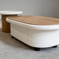 Ensemble de tables basses pour salon, design moderne, style crème, table centrale en bois durable et écologique, meubles de salon avec rangement