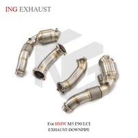 ING pour BMW M5 F90 LCI OPF - Downpipe d'échappement avant en acier inoxydable sans bouclier thermique - Pièces de performance automobile à haut débit