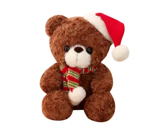 New arrival plush Christmas bear toys Stuffed Animal Soft Toy Xmas Present Gift bear toy with hat and scarf