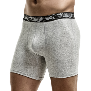Caleçon de sport en coton pour homme avec logo personnalisé, respirant, taille moyenne, caleçon en tissu tricoté, sous-vêtement pour homme marqué à la taille - Product Image 1