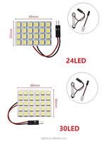 DC 12V lampe de toit automatique T10 + adaptateurs de feston 30SMD 5050 puce voiture panneau LED intérieur dôme lumière autres accessoires de lumière de voiture