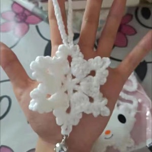 Woven Snowflake Pendant Small Christmas Tree <b>Decoration</b> Keychain Charm Yarn Material High Quality <b>Winter</b> Ornament - Product Image 4
