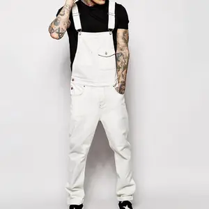 Yeni erkek kot moda Hip Hop tulum önlük pantolon erkek kot marangoz tulum tam uzunlukta rahat pantolon gevşek pantolon
