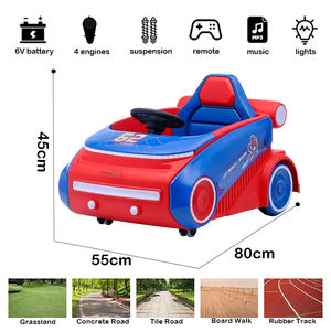 Auto elettrica a 4 ruote per bambini a 360 ° rotazione in ABS pedali potenza giocattolo per bambini con telecomando da 5 a 7 anni - Product Image 4