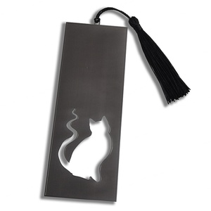 ของที่ระลึก ของขวัญ ดีไซน์ใหม่ ที่คั่นหนังสือโลหะสแตนเลสสีดำแบบกำหนดเอง ที่คั่นหนังสือแบบเจาะรู - Product Image 1