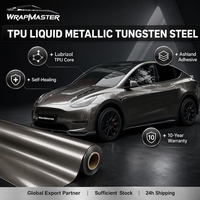 WrapMaster 1.52*15m Compra al por Mayor Película Protectora de Pintura TPU Metálica Líquida Tungsten Steel PPF Autorreparable para Carrocería