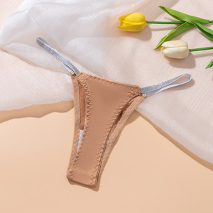 Tanga de Satén con Estampado de Leopardo para Mujer, con Brillantina, Tirantes Finos, Ropa Interior Sexy, Lencería Íntima para Dama, Venta al Por Mayor - Product Image 6