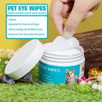 Lingettes nettoyantes pour les taches de larmes des animaux de compagnie ODM pour chiens et chats, non parfumées, sans alcool, hypoallergéniques, nettoyage doux des yeux, lingettes de toilettage pour doigts