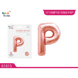 Set de Globos de Letras 'P' en Oro Rosa de 32 Pulgadas, Decoraciones para Fiestas, Eventos, Regreso a Clases, Día de San Valentín, Impresión de Alta Calidad Peiyong - Product Image 1